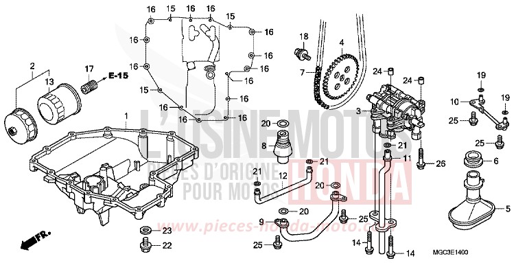 CARTER D'HUILE/POMPE A HUILE de CB1100 ABS GRAPHITE BLACK (NHB01) 2013